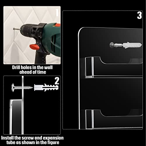 24 Pockets Business Card Holder Wall Mount Acrylic Business Card Holder