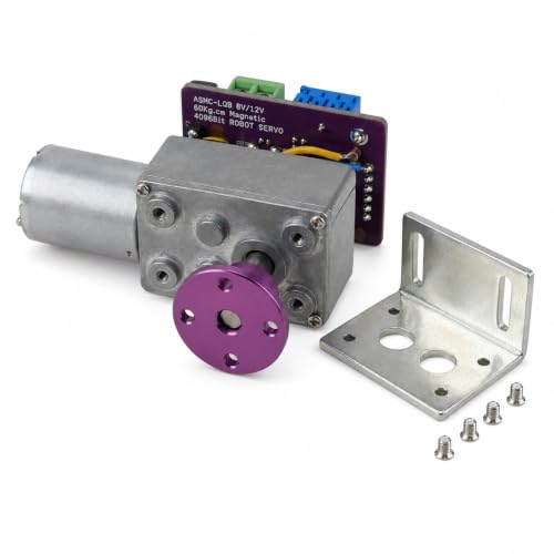ASMC-LQB 60kg.cm 360° Magnetic Encoder Worm Gear Servo Kit with Bracket
