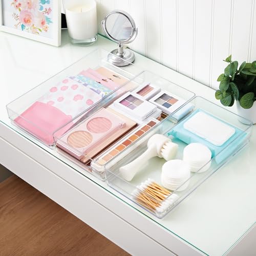 STORi SimpleSort 3-Piece Stackable Clear Drawer Organizer, 12" x 6" x 2" - size: 12x6x2"