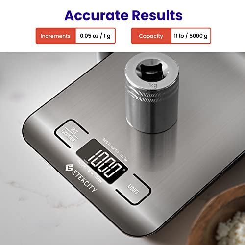 Etekcity Food Kitchen Scale, Digital Grams and Ounces, 11lb - color: Stainless Steel