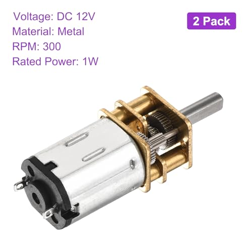 DMiotech 2pcs 12V 300RPM Rated Torque 7 Output Shaft Length 10mm Micro DC - style: 300RPM