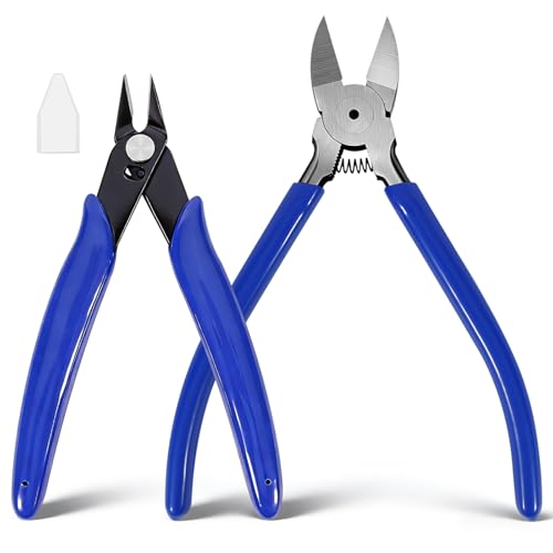 2 Pack Wire Cutters Set, 6"+5" Flush Cutters, Side Cutting Pliers