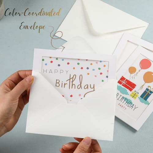 200 Sets Photo Frame Cards with Envelopes 4x6 Paper Picture Frames Bulk - color: Off-White