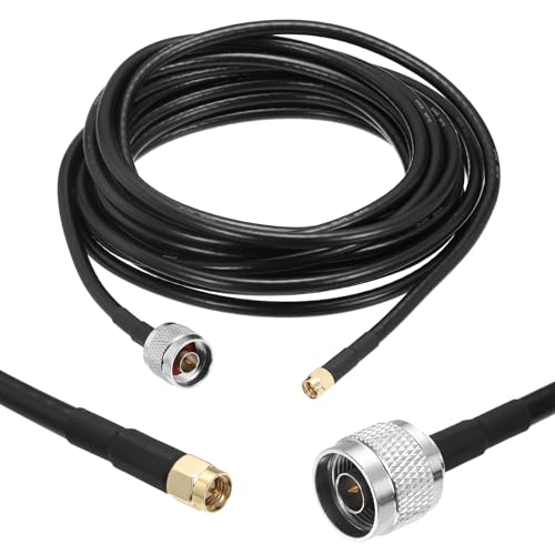 MECCANIXITY KMR240 Coax Extension Cable 50ohm 20Ft SMA Male to N-Type Male - size: 20ft
