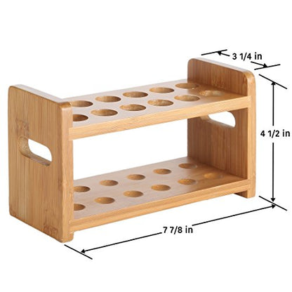 Lily's Home Bamboo Test Tube Vial Shot Glasses Holder Rack, Great as Pen Stand, Made from Bamboo with Built-In Handle, Rack Only, Glass Tubes NOT Included, 12 Tube Capacity (7/8" (22mm') Holes) - size: 12