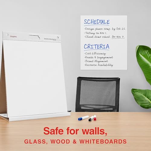 Staples Stickies Tabletop Easel Pad, 20x23 Inch, White, 20 Sheets - size: 20'' x 23'', style: 1 Pack