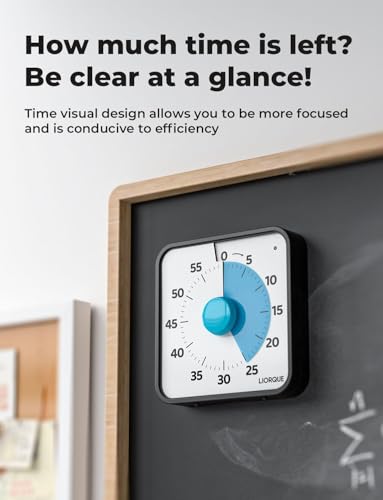 LIORQUE 7.5-Inch Large Visual Timer, 60-Minute Classroom Timer Magnetic - color: Dark Blue