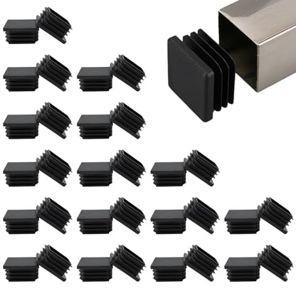 32 Pack 1-1/4"x 1-1/4" Black Square Tube End Cap Plastic Plugs - color: Black, size: 1-1/4" - 32 pcs
