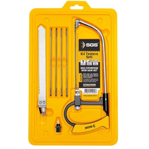 7 Piece Mini Coping Saw Set with 6 Blades for Wood and Metal