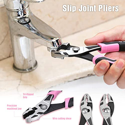 WORKPRO 4-Piece Pliers Set, Premium CR-V Construction Pliers Tool Sets - color: Pink