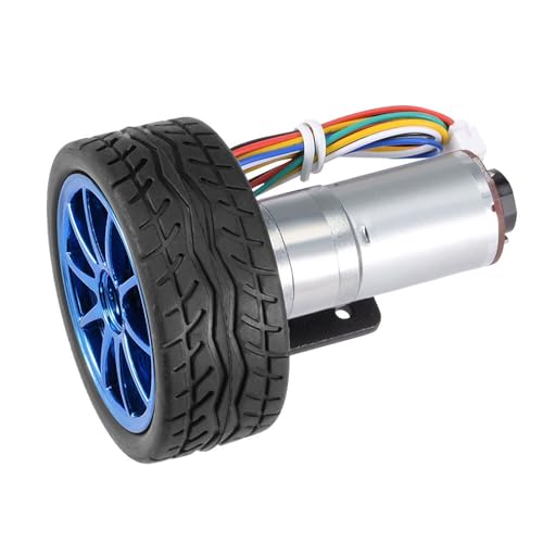 Emoshayoga JGA25 371 Encoder Gear Motor DC12V with Mounting Bracket 65mm Wheel Kit for Smart Car Robot DIY (Speed 1000) - size: Speed 1000