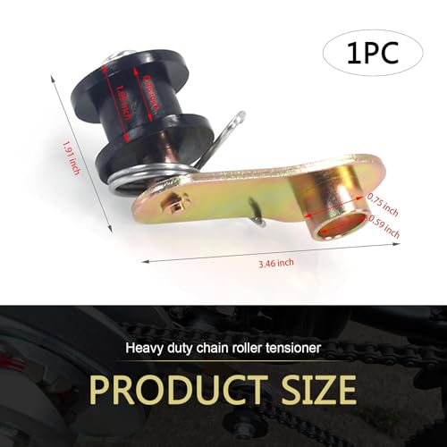 Chain Tensioner, Heavy Duty Chain Roller Tensioner with Clip Spring, Vibration Damping 110cc 125cc 140cc Wheel Modified Accessory, Universal 4 Wheelers ATV Adjuster Kit (Black)