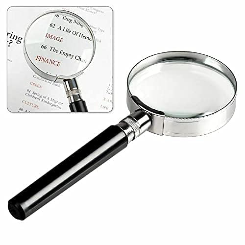 10X Handheld Magnifier Magnifying Glass Handle Low Vision Aid High Magnification for Reading, Senior, Map, Inspection, Handcraft Hobby (50MM)