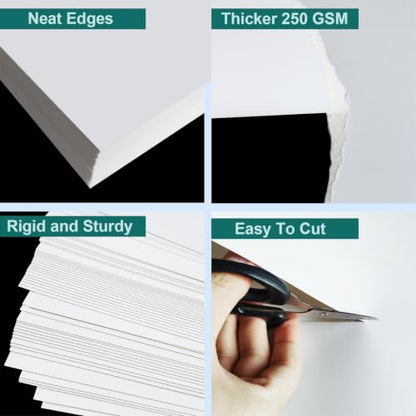 13.5" x 17.5" Poster Board, 50 Pack White Poster Board, 250gsm Poster Paper