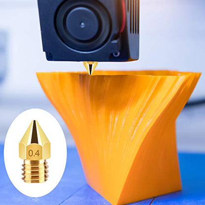 TUPARKA 40Pcs 0.4mm Ender 3 Nozzle Kit 3D Printer Nozzles MK8 Brass Extruder Nozzles for Makerbot Creality CR-10 with Storage Box