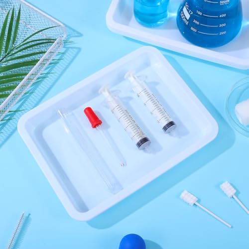 DOITOOL Laboratory Reagent Tray 4-Pack Acid Alkali Resistant Leakproof Lab Sample Tray Chemical Reagent for Experiments Research Labs Educational Use 9.68X7.28X1.06in