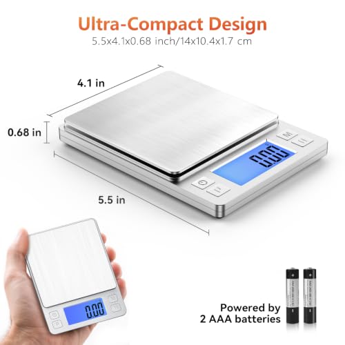BOMATA Digital Jewelry Scale, 1000g×0.01g High Precision Gram Scale - color: Silver
