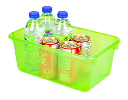 Storex Small Cubby Bin, 12.2 x 7.8 x 5.1 Inches, Candy Green, 5-Pack (62477U05C) - color: Tint Green, style: Bin Only
