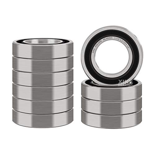 XiKe R20-2RS Sealed Ball Bearing, 1-1/4"x2-1/4 x1/2" (10-Pack) - size: R20-2RS - 1-1/4 x 2-1/4 x 1/2 in