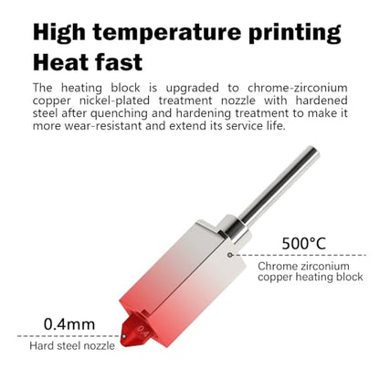X1/X1C/X1E 0.4mm Ceramic Hotend Assembled Extruder Printhead Kit - color: Hotend 0.4MM for X1/X1C/X1E
