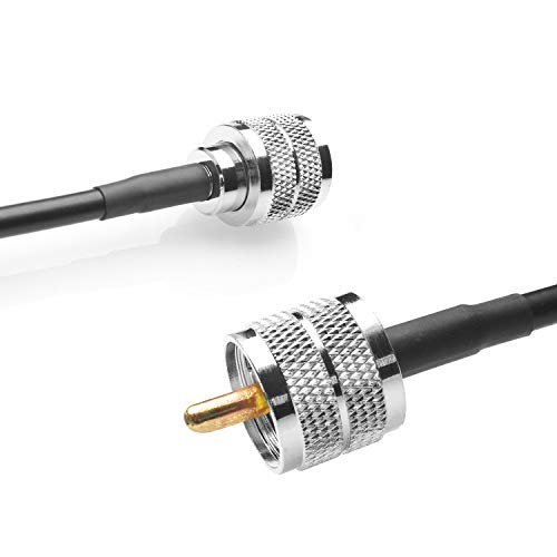 RG58 Coax Cable - 10FT (3M) Low Loss UHF PL-259 Male to Male for CB, VHF, HF 50 ohm - size: 10FT(3M)-1Pcs