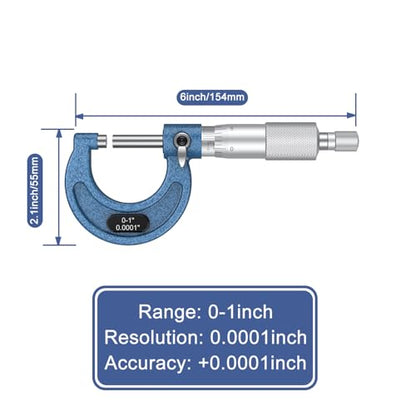 HDLNKAK Vernier Caliper 0.001"with Micrometer 0.001", Stainless Steel Ruler