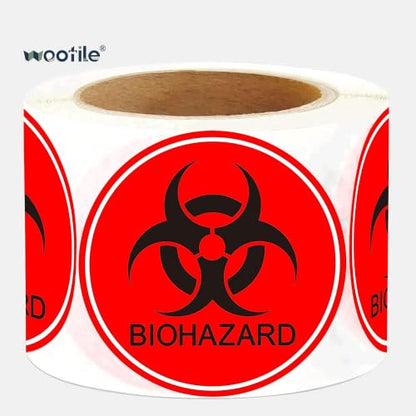 Biohazard Stickers Sign 2 '' Universal Symbol Coated Paper Signs for Labs