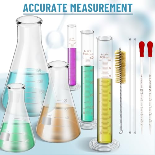 Erlenmeyer Flask Cylinder Set 50-250mL with Dropper