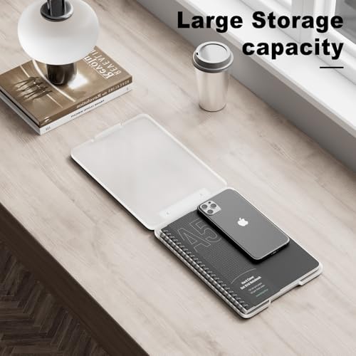 Hongri A5 Clipboard with Storage, Metal Retractable Pen Holder, Translucent - color: Translucent