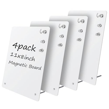 4 Pack Magnetic Board - White Magnet Display Stand - color: White-vertical