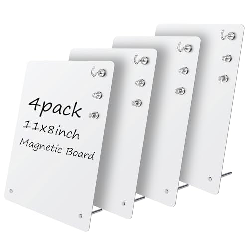 4 Pack Magnetic Board - White Magnet Display Stand - color: White-vertical
