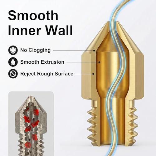 3D Printer Nozzle Kit, 16PCS MK8 Brass Nozzles 0.2/0.4/0.6/0.8/1.0mm