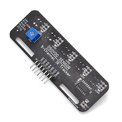 OSOYOO Infrared Line Tracking Sensor Module + 7 Pin 25cm Female to Female Jumper Wire, 5-Channel Infrared IR Line Reflection Tracker Sensor 3.3V-5V, Smart Car Black White Line Detection Tracing