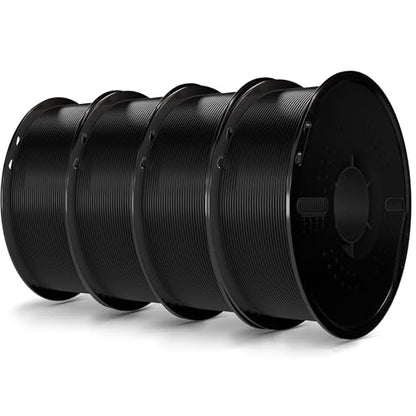 3D Printer Filament 1.75mm Black(4pcs) PLA Filament Accuracy +/- 0.02mm, 1kg Spool (2.2lbs), Tangle-Free, Clog-Free,High Compatibility Easy Printing,Fit Most FDM 3D Printer - color: Black(4pcs)