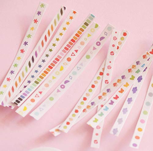 YUBBAEX 12 Rolls Washi Tape Set, 5MM Wide Basic Patterns Thin Decorative Masking Tapes for Journal,Scrapbook, Planner, DIY Crafts (Thin Gradient 12 Rolls)