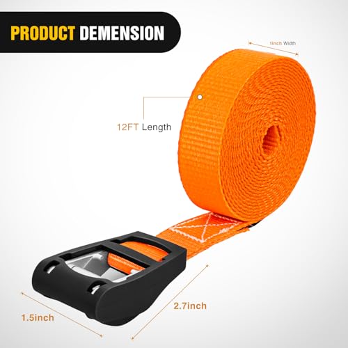 Nilight 1in x 12ft Heavy Duty Lashing Straps 4PCS - color: 1in x 12ft Lashing Straps