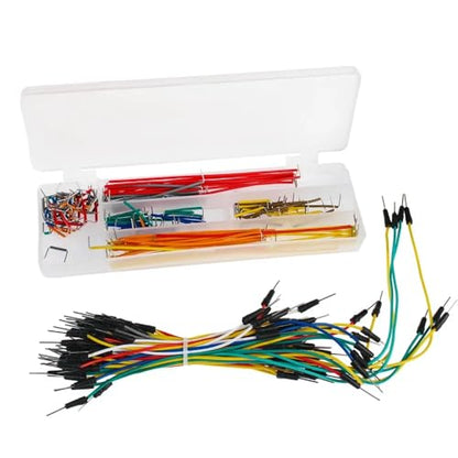 65PCS Breadboard Jumper Wires Kit + Breadboards 830 Tie Points + 140pcs Connecting Line Cables for Arduino Prototyping Circuit DIY Electronic Project - color: 400Tie-Breadboard-JpWire-65pcs-LCable140pcs