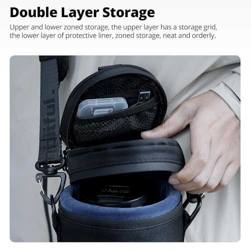 Ambitful 3.15 × 6.10 in Thick Camera Lens Pouch Case, Protection Lens bag - color: 80 × 155 mm (3.15 × 6.10 in)