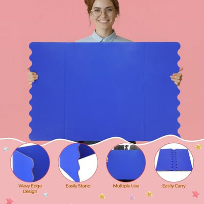 Mooliwe 21" X 14" 4 Pack Scalloped Trifold Poster Board, Rainbow - color: Rainbow, size: 21" X 14"