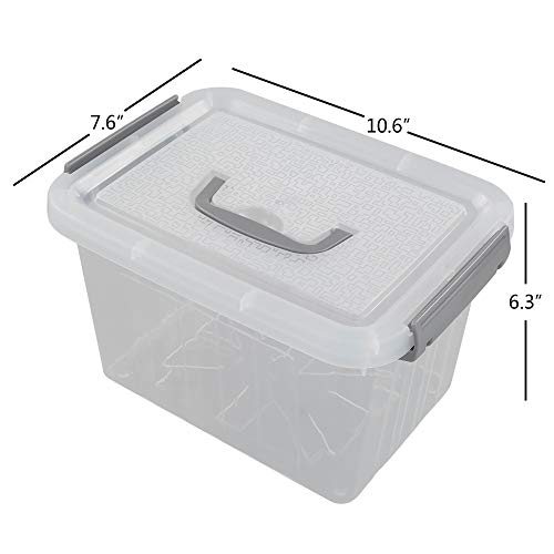 Jekiyo Clear Plastic Storage Bin, 6 Quart Latching Box with Lid, 4 Packs - size: 6 Quart