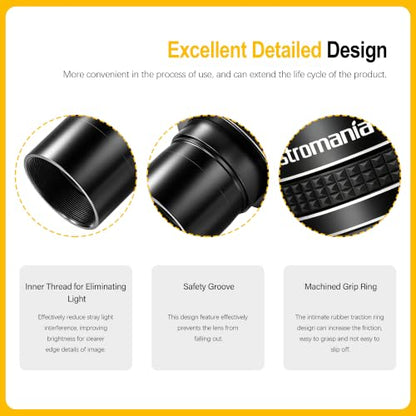 Astromania Telescope Eyepiece 25mm, Wide Angle 58° Planetary Eyepiece 1.25" - size: 25MM