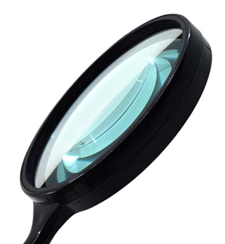EISCO Magnifying Glass, 4" (100mm) Diameter - Unbreakable Plastic Mount with Handle