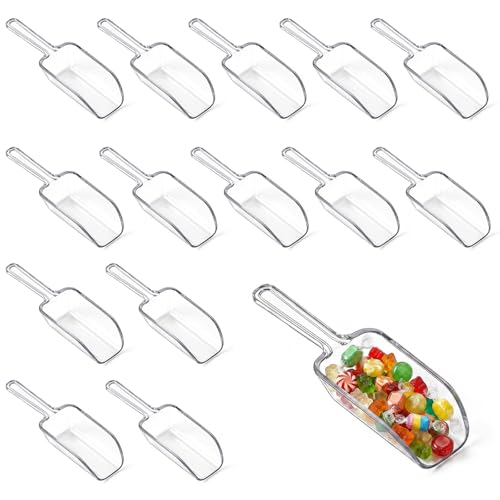15Pcs Small Scoops 4.3" Mini Acrylic Plastic Kitchen Scoops Multi Purpose