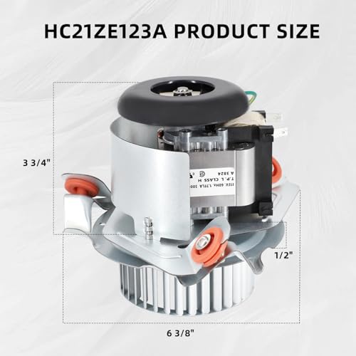 Criditpid HC21ZE123A J238-150-15215 Draft Inducer Motor for Carrier Furnace, HC21ZE123 Exhaust Venter Motor for Bryant Payne Furnace, Inducer Motor Kit Includes Blower Wheel and Mounting Bracket. - size: HC21ZE123A