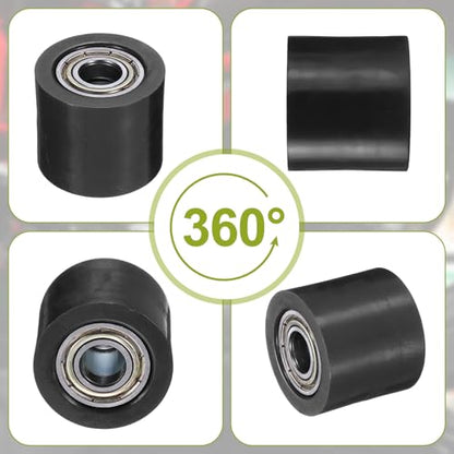 Generic 10mm Roller Pulley Tensioner, Chain Roller Pulley Tensioner Mini Bike Parts Nylon Cylinder Type Guide Wheel Chain Guide Slider for Mini Motorcycle Dirt Bike, Black