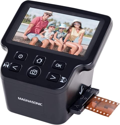 Magnasonic All-in-One 24MP Film Scanner with Large 5" Display & HDMI, Converts 35mm/126/110/Super 8 Film & 135/126/110 Slides into Digital Photos (FS71) - size: Film Scanner