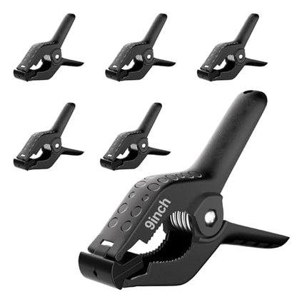 Spring Clamps Heavy Duty, 9in Plastic Backdrop Clips, 6 Pack Black - color: Black, size: 9in