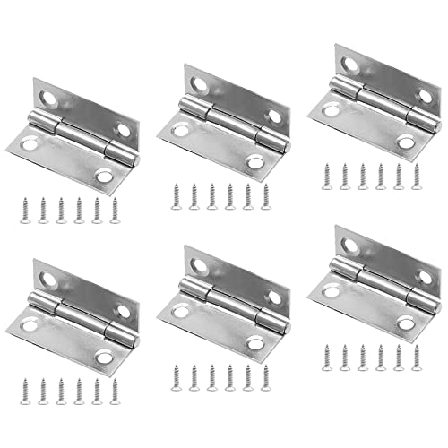 Piutouyar 6Pack 1.5 Inch Butt Hinge 304 Stainless Steel Mini Hinges - size: 1.5 Inch