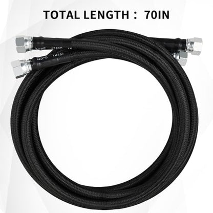 Mupera 6AN 70" Transmission Cooler Lines - Braided Transmission Lines Kit - color: Black, size: 70 Inch