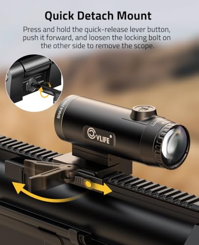 CVLIFE Eaglefeather 3X/4X/5X/6X Compact Magnifier with Quick Release Mount - size: 6X